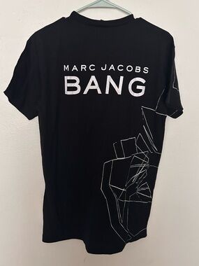 Marc Jacobs BANG T Shirt Black Geometric Luxury Logo Cotton Lightweight